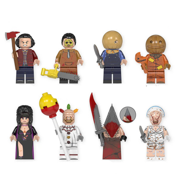 Horror Set of 8 Lego Minifigures - Style 3