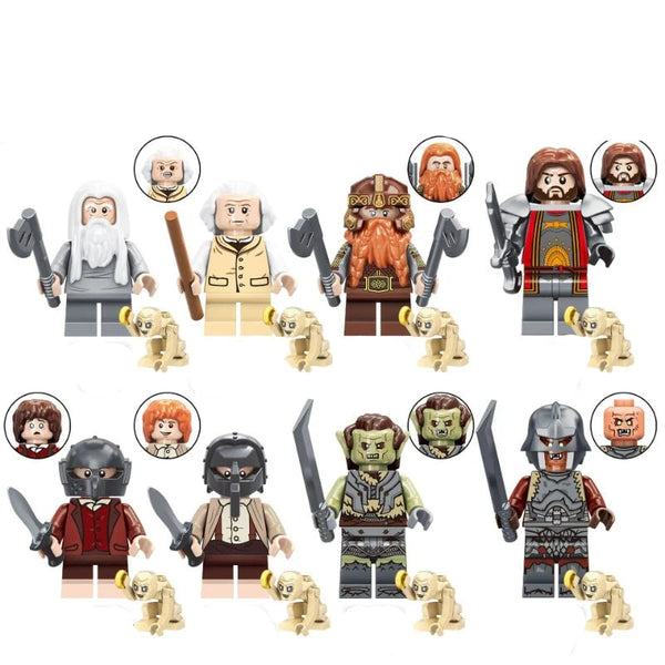 The Lord of the Rings Set of 8 Lego Minifigures - Style 16