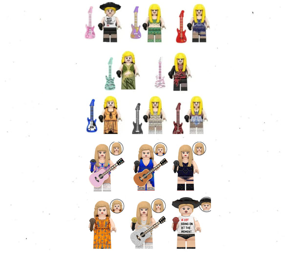 Taylor Swift Set of 14 Lego Minifigures - Bundle 3