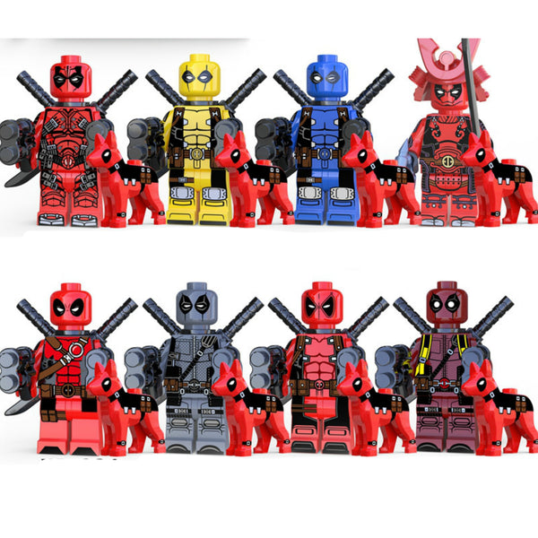 Marvel Deadpool Set of 8 Lego Minifigures - Style 3
