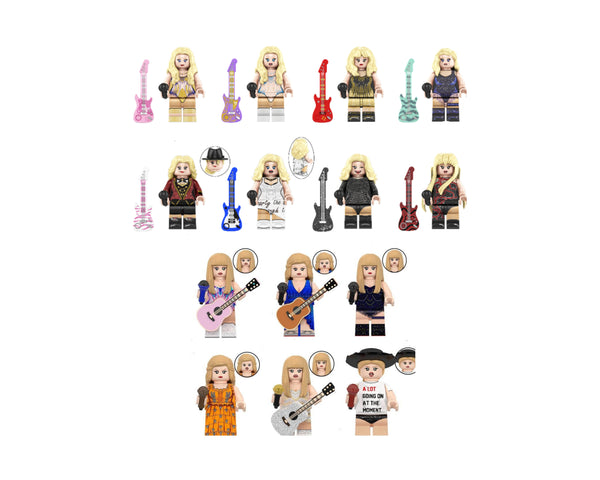 Taylor Swift Set of 14 Lego Minifigures - Bundle 1