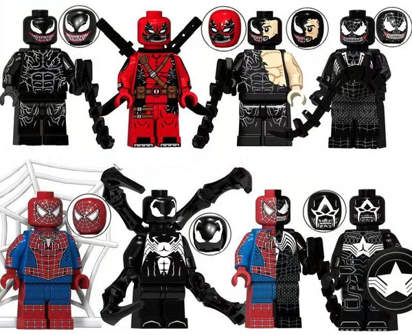 Marvel Spiderman Set of 8 Lego Minifigures - Style 2