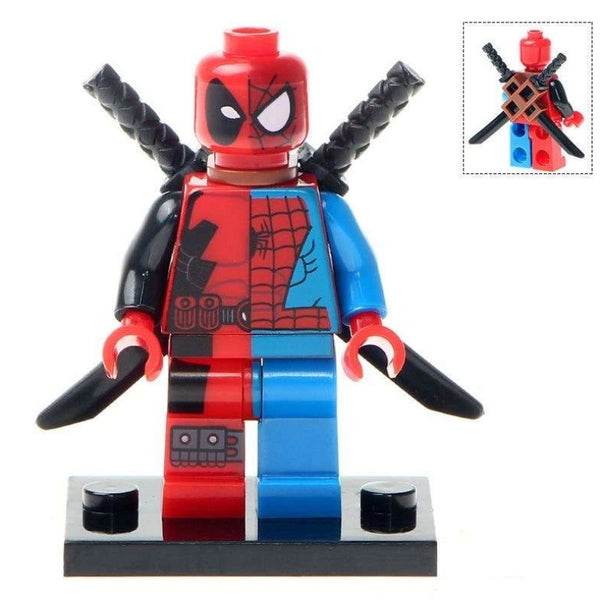 Marvel Spiderman Lego Minifigure - Figure 76 - Spiderman - Deadpool edition