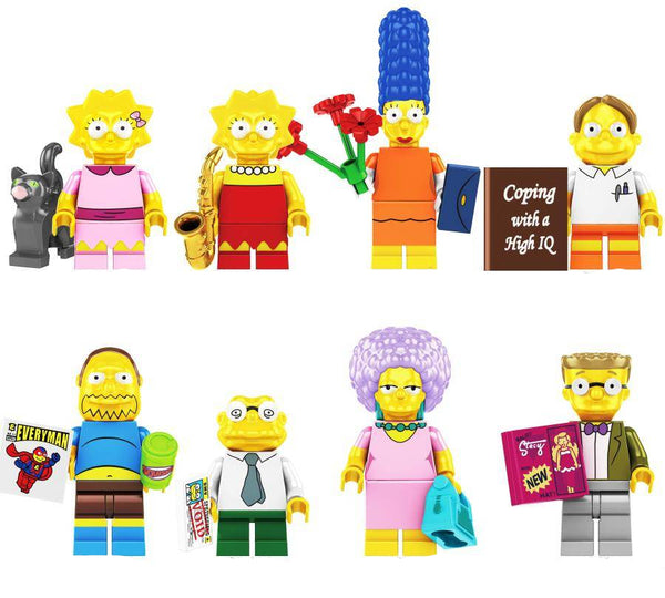 Simpsons Set of 8 Lego Minifigures - Style 2