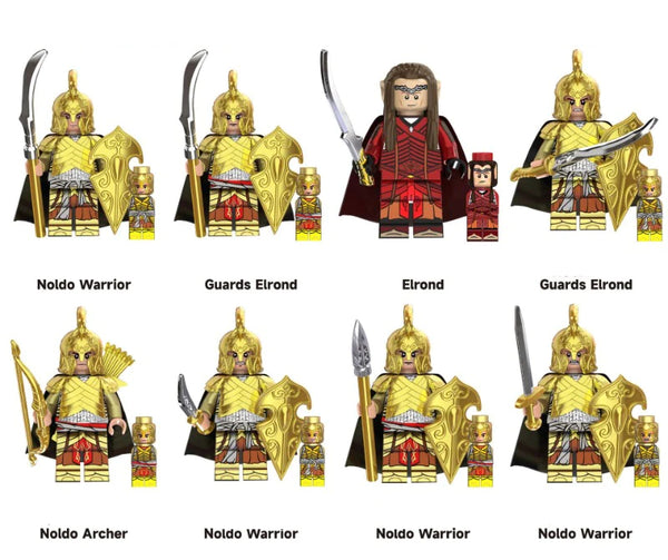 The Lord of the Rings Set of 8 Lego Minifigures - Style 4