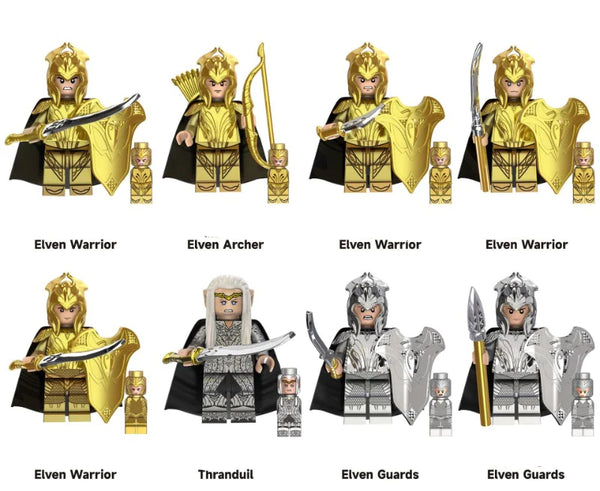 The Lord of the Rings Set of 8 Lego Minifigures - Style 5
