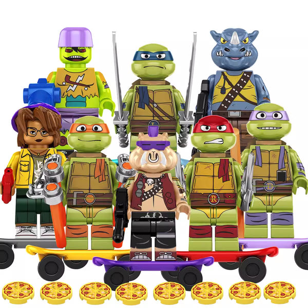 Teenage Mutant Ninja Turtles Set of 8 Lego Minifigures - Style 1