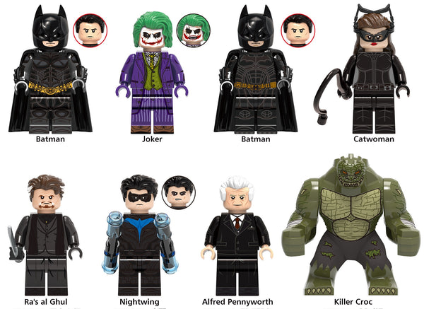 Marvel Batman Set of 8 Lego Minifigures - Style 1