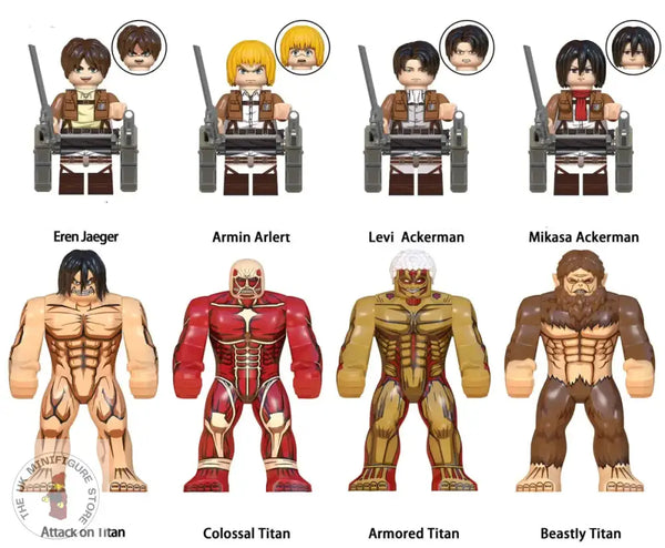 Attack On Titan Anime Set Of 8 Minifigures - Style 1 Lego