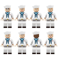 Custom Series Set of 8 Lego Minifigures - Navy Marine Servicemen