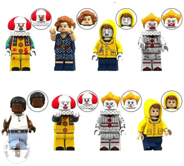 Horror Pennywise Set Of 8 Minifigures - Style 2 Lego