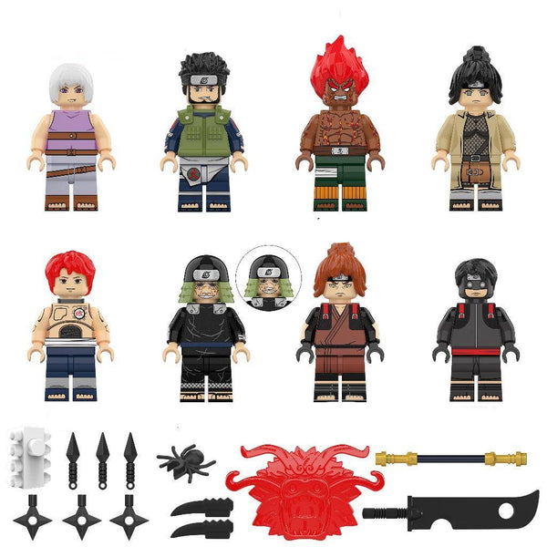 Naruto Anime Set of 8 Lego Minifigures - Style 4