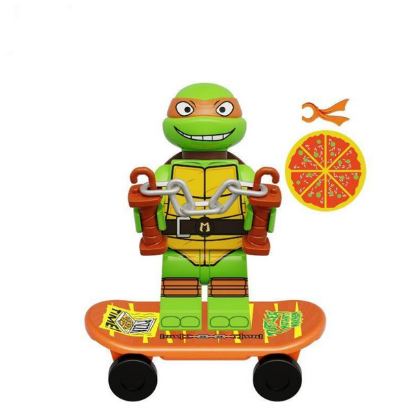 Teenage Mutant Ninja Turtles Lego Minifigure - Figure 9 - Michelangelo (mutant mayhem)
