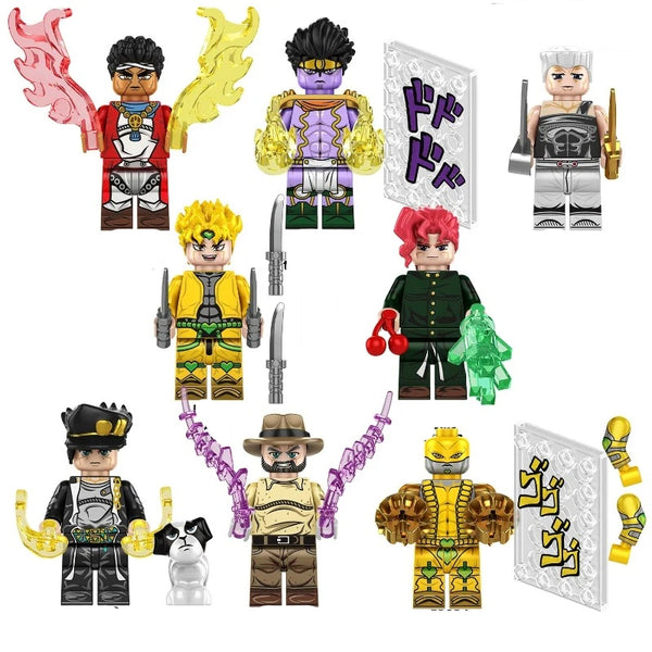 JoJo's Bizarre Adventure Anime Set of 8 Lego Minifigures - Style 1