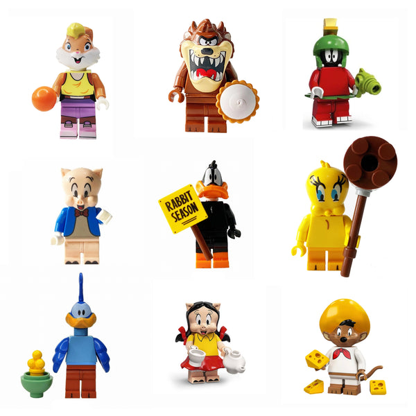 Looney Tunes Set of 9 Lego Minifigures - Style 1