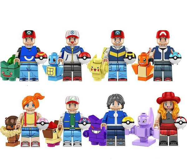 Pokemon Set of 8 Lego Minifigures - Style 1