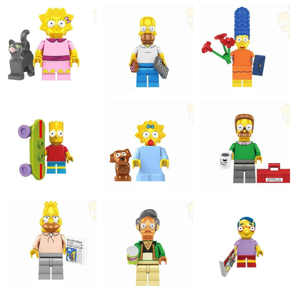 Simpsons Set of 9 Lego Minifigures - Style 4