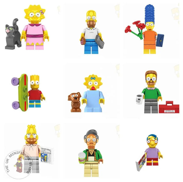 Simpsons Set Of 9 Minifigures - Style 4 Lego