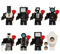 Skibidi Toilet Set Of 8 Minifigures - Style 1 Lego