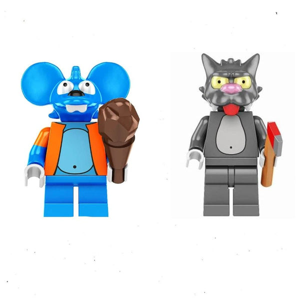 Simpsons Lego Minifigure Bundle - Itchy and Scratchy