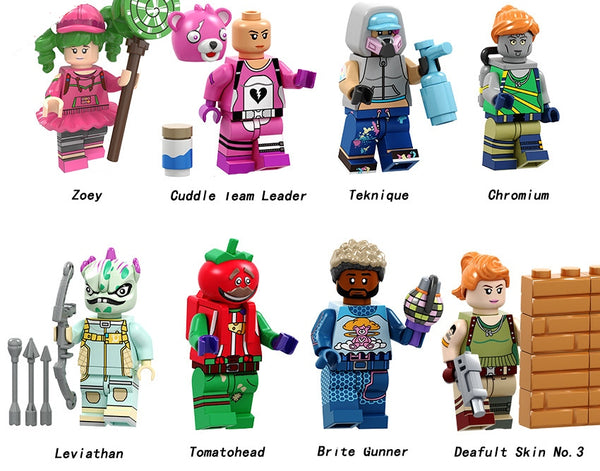 Fortnite Set of 8 Lego Minifigures - Style 5