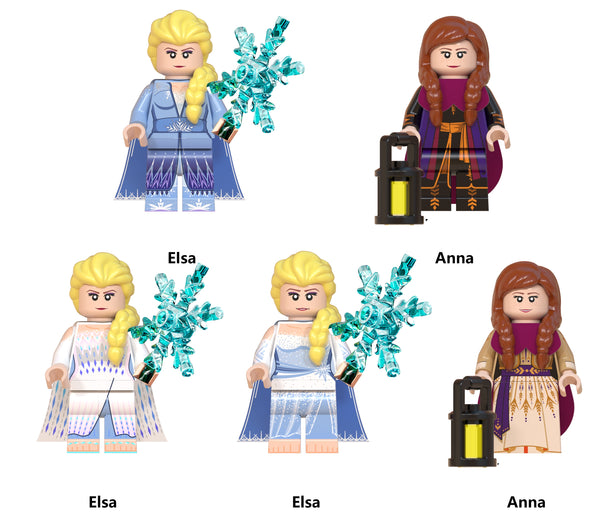 Frozen Set of 8 Lego Minifigures - Style 1