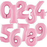 40" Large Birthday Number Balloon - Pastel Pink