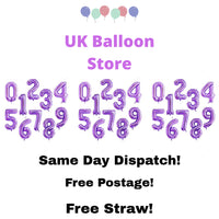 40" Large Birthday Number Balloon - Purple