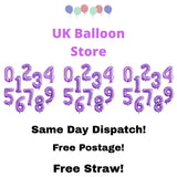 40" Large Birthday Number Balloon - Purple