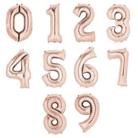 40" Large Birthday Number Balloon - Rose Gold